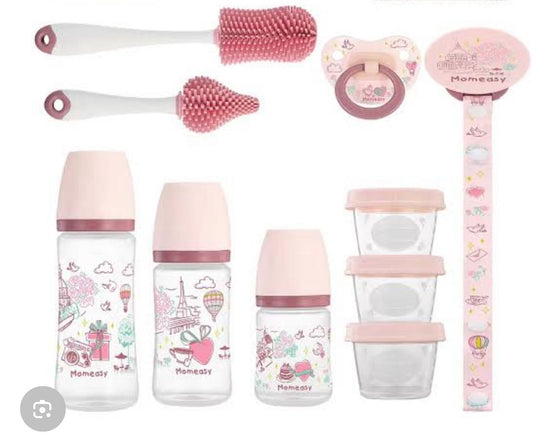 Coffret bébé MomEasy – Biberons + accessoires complets (sans BPA)