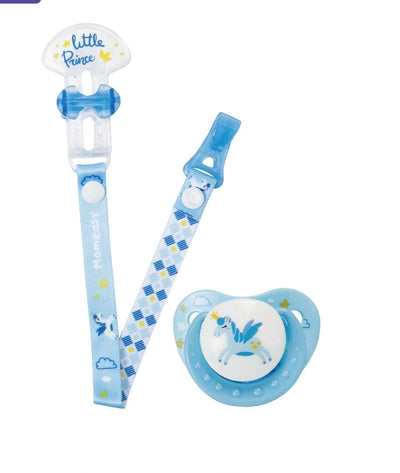 Sucette bébé + attache MomEasy – Anti-chute (sans BPA) – Garçon