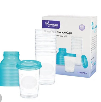 Gobelets de conservation lait maternel MomEasy – 270 ml (avec couvercles) – Sans BPA